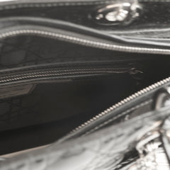 Christian Dior Lady Dior Large Cannage Patent Black
