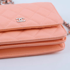 Chanel Peach Mini Caviar WOC