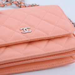 Chanel Peach Mini Caviar WOC