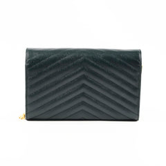 Saint Laurent Cassandre Wallet On Chain Dark Green