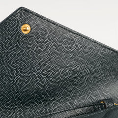 Saint Laurent Cassandre Wallet On Chain Dark Green