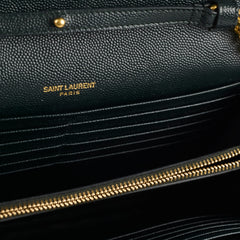 Saint Laurent Cassandre Wallet On Chain Dark Green