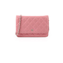 Chanel Pink Lambskin Wallet On Chain WOC