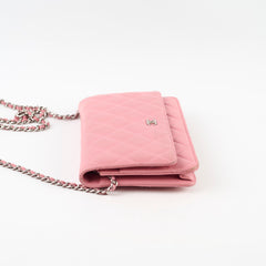 Chanel Pink Lambskin Wallet On Chain WOC