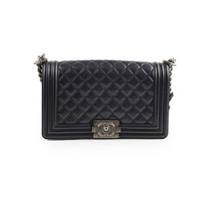 Chanel Old Medium Boy Black Lambskin - Series 23