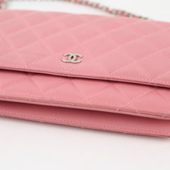 Chanel Pink Lambskin Wallet On Chain WOC