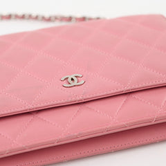 Chanel Pink Lambskin Wallet On Chain WOC