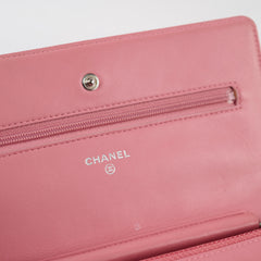 Chanel Pink Lambskin Wallet On Chain WOC