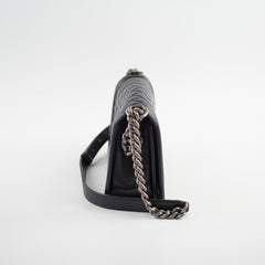 Chanel Old Medium Boy Black Lambskin - Series 23