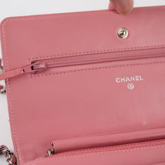 Chanel Pink Lambskin Wallet On Chain WOC