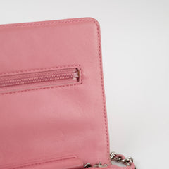 Chanel Pink Lambskin Wallet On Chain WOC