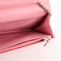 Chanel Pink Lambskin Wallet On Chain WOC