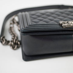 Chanel Old Medium Boy Black Lambskin - Series 23