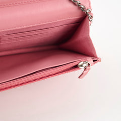 Chanel Pink Lambskin Wallet On Chain WOC