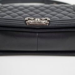 Chanel Old Medium Boy Black Lambskin - Series 23