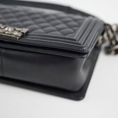 Chanel Old Medium Boy Black Lambskin - Series 23
