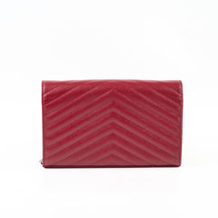 Saint Laurent Cassandra Wallet On Chain Burgundy