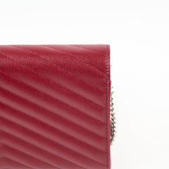 Saint Laurent Cassandra Wallet On Chain Burgundy