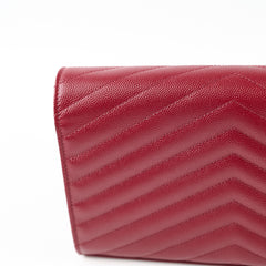 Saint Laurent Cassandra Wallet On Chain Burgundy