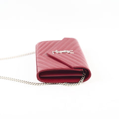Saint Laurent Cassandra Wallet On Chain Burgundy
