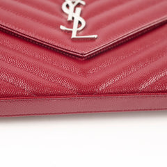 Saint Laurent Cassandra Wallet On Chain Burgundy