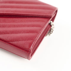 Saint Laurent Cassandra Wallet On Chain Burgundy