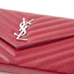 Saint Laurent Cassandra Wallet On Chain Burgundy