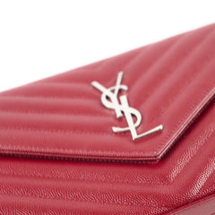 Saint Laurent Cassandra Wallet On Chain Burgundy