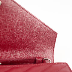 Saint Laurent Cassandra Wallet On Chain Burgundy
