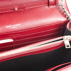 Saint Laurent Cassandra Wallet On Chain Burgundy
