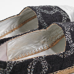 Chanel Tweed Espadrilles Black/Silver Size 36