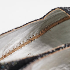 Chanel Tweed Espadrilles Black/Silver Size 36