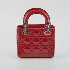 Christian Dior Mini Lady Dior Patent Red