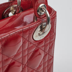 Christian Dior Mini Lady Dior Patent Red