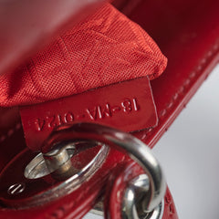 Christian Dior Mini Lady Dior Patent Red