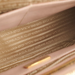 Prada Saffiano Leather Shoulder Tote Pink