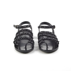 Chanel Chain Sandals Black Size 36