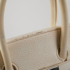 Hermes Birkin 35 Clemence White Stamp P Square (2012)