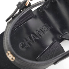 Chanel Chain Sandals Black Size 36