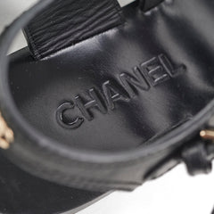 Chanel Chain Sandals Black Size 36