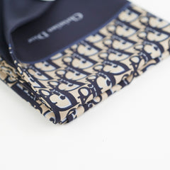 Christian Dior Oblique Navy Silk Scarf