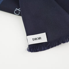 Christian Dior Oblique Navy Silk Scarf
