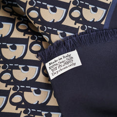 Christian Dior Oblique Navy Silk Scarf