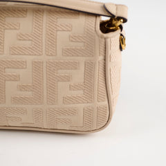 Fendi FF Baguette Medium Jacquard Canvas Beige