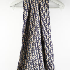 Christian Dior Oblique Navy Silk Scarf