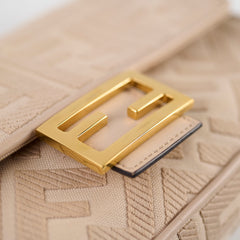 Fendi FF Baguette Medium Jacquard Canvas Beige