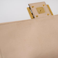 Fendi FF Baguette Medium Jacquard Canvas Beige