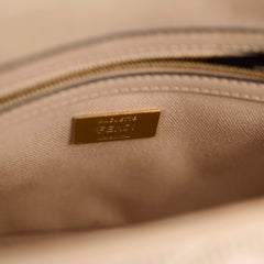 Fendi FF Baguette Medium Jacquard Canvas Beige