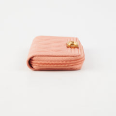 Chanel Boy Zip Compact Wallet Pink
