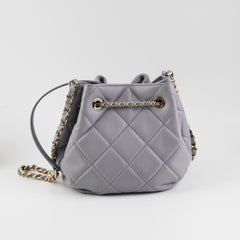 ITEM 28 - Chanel Lambskin Grey Bucket Bag